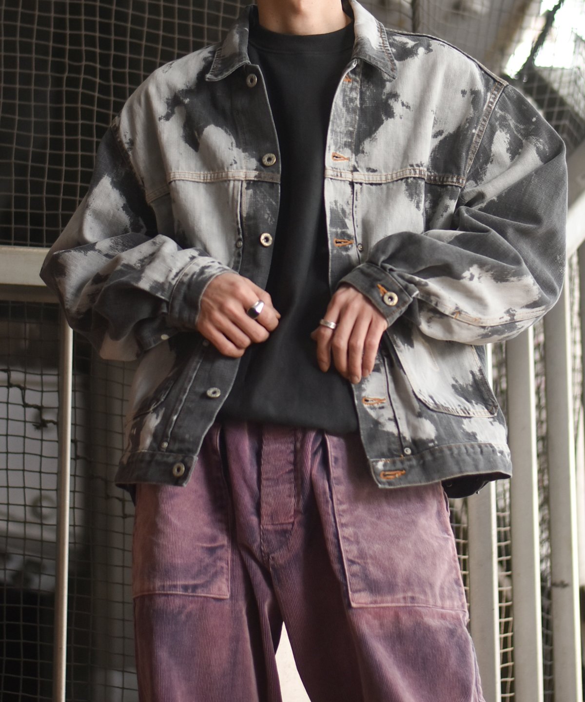 LAST1】Willow Pants P-012 BLK bleach | 45do｜ref