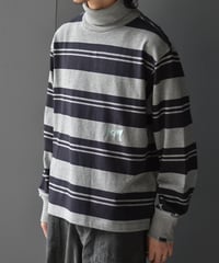 P.A.M. LINES IN TIME STRIPE MOCK NECK LS TOP