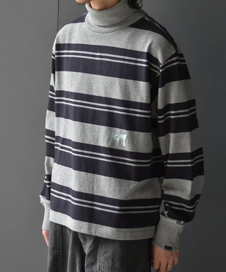 P.A.M. LINES IN TIME STRIPE MOCK NECK LS TOP