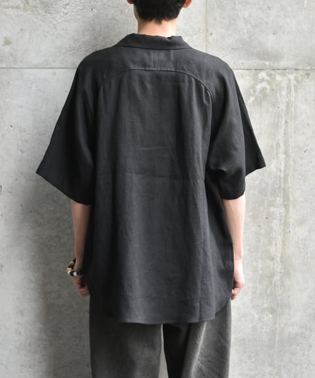 Gorsch the merry coachman European Linen Open Collar Raglan Short Sleeve Shirt