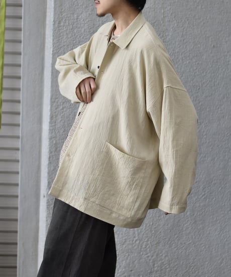 O project  WIDE FIT SHIRT/WASHED PANAMA COTTON LINEN