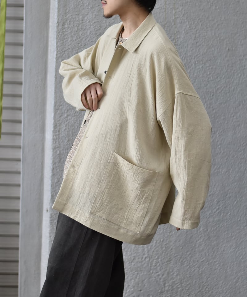 O project WIDE FIT SHIRT/WASHED PANAMA COTTON