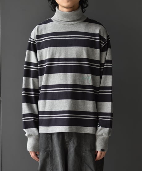 P.A.M. LINES IN TIME STRIPE MOCK NECK LS TOP