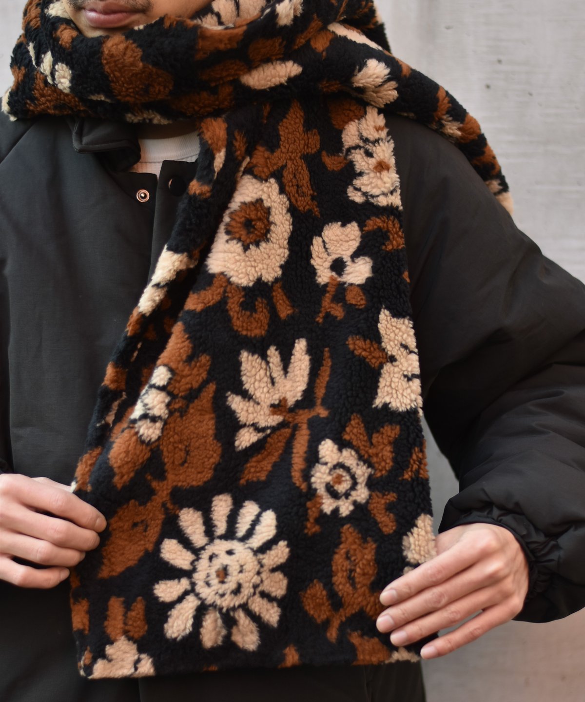 superNova. Flower camo jacquard boa muffler / B