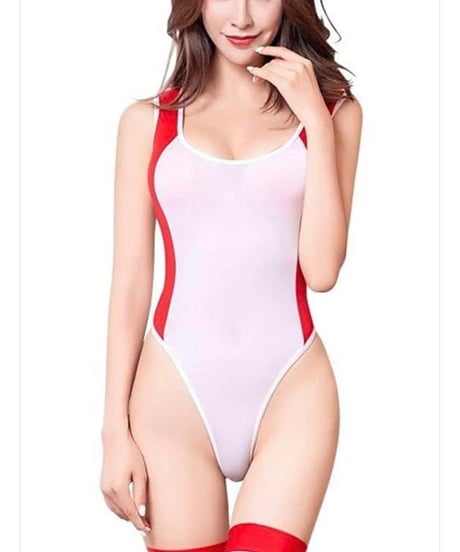 セクシーレオタード RED&White ニーソックス付き！