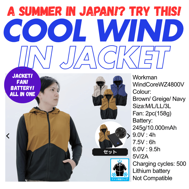 Cool Fan Jacket Workman | Kosher Info Japan