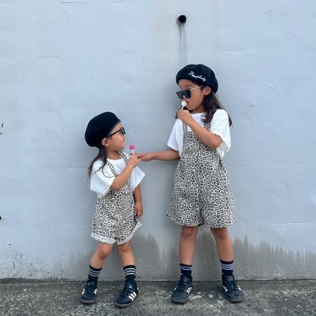 【即納】leopard salopette set