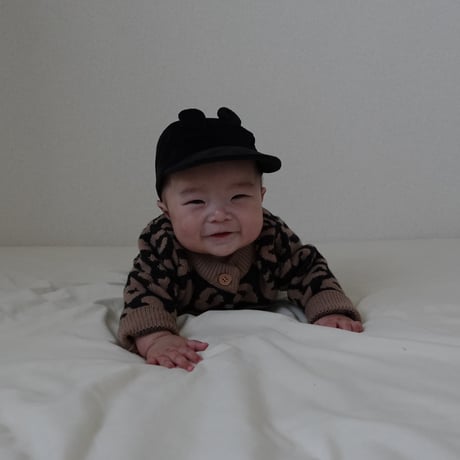 【即納】leopard knit rompers