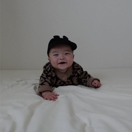 【即納】leopard knit rompers