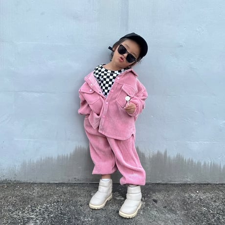予約販売 pink corduroy setup