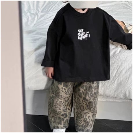 《即納》 leopard denim pants