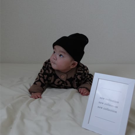 【即納】leopard knit rompers