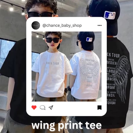 即納 wing print tee