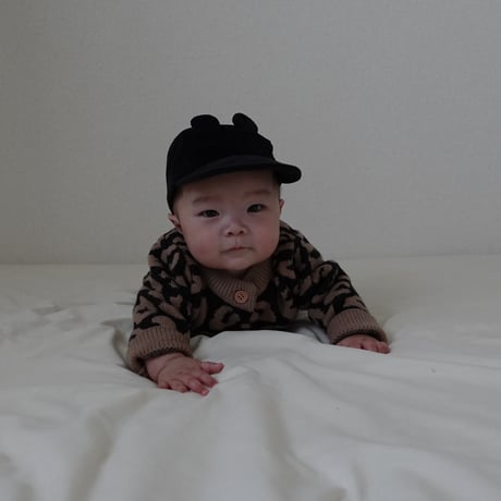 【即納】leopard knit rompers