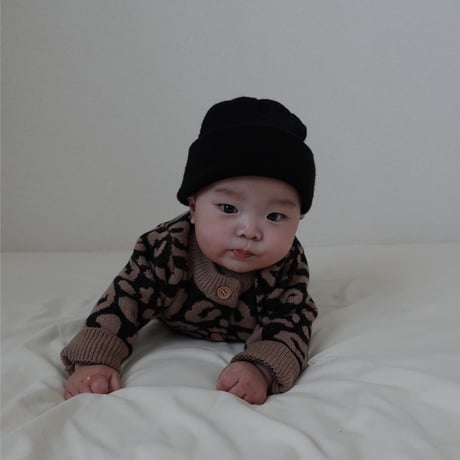 【即納】leopard knit rompers