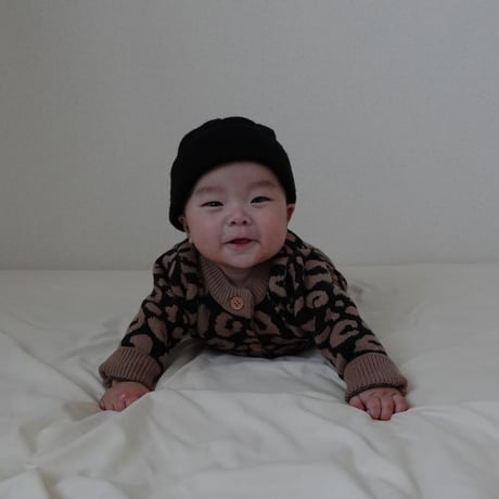 【即納】leopard knit rompers