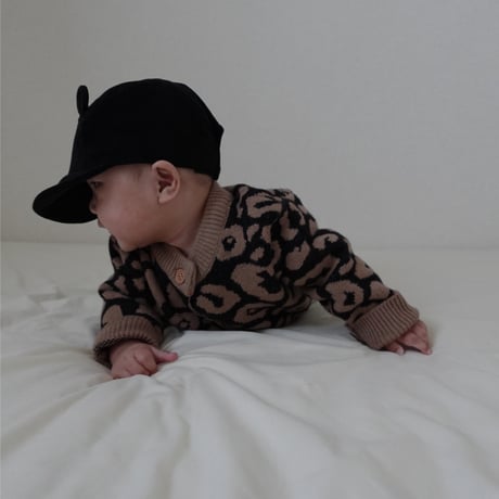 【即納】leopard knit rompers