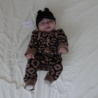 【即納】leopard knit rompers