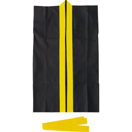 ﾛﾝｸﾞﾊｯﾋﾟ不織布 黒(黄襟)J/S(ﾊﾁﾏｷ付)
