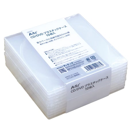 CD/DVDﾌﾟﾗｽﾁｯｸｹｰｽ 10枚入 頑丈薄型