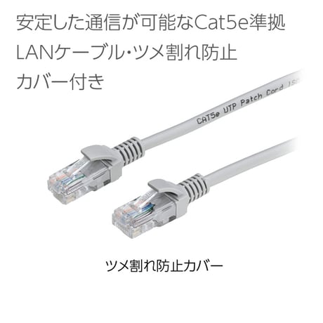 LANｹｰﾌﾞﾙ5m(Cat5e準拠･ﾂﾒ割れ防止)