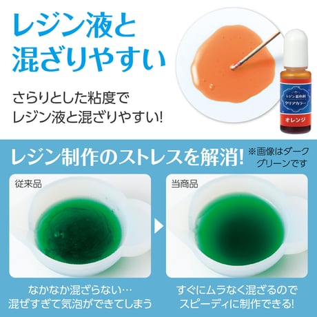 Artecﾚｼﾞﾝ着色剤 透明色 10ml ｵﾚﾝｼﾞ