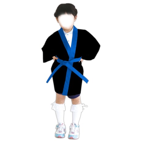 ｶﾗｰ不織布ﾊｯﾋﾟ 子供用 J 黒(青襟)