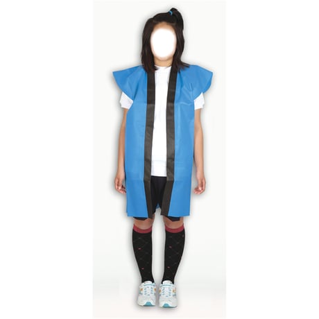 ﾛﾝｸﾞﾊｯﾋﾟ不織布 黒(青襟)J/S(ﾊﾁﾏｷ付)