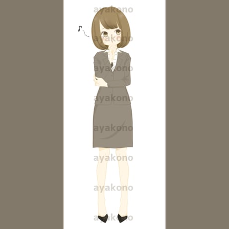 口笛を吹くスーツ姿の女性【JPEG】