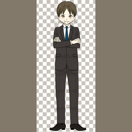 怒っているスーツ姿の男性【PNG】