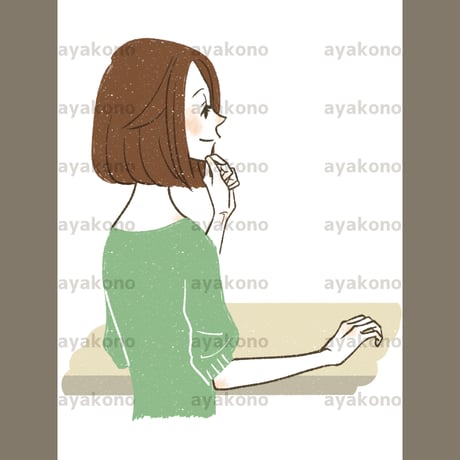 横を向いている笑顔の女性【JPEG】