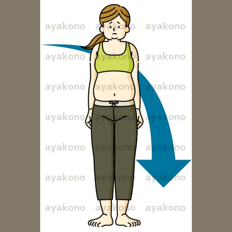 肥満女性の身体の低下のイメージ【JPEG】