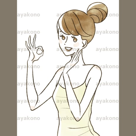 OKサインをしている女性【JPEG】
