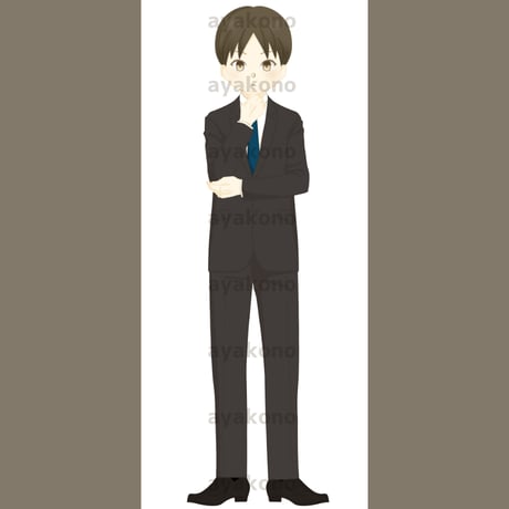考えているスーツ姿の男性【JPEG】