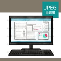 パソコンの電子カルテ-水彩【JPEG】