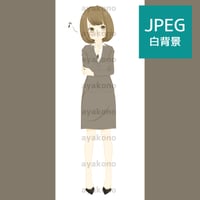 口笛を吹くスーツ姿の女性【JPEG】