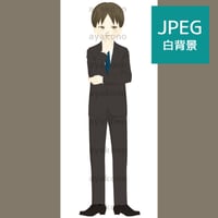 企んでいるスーツ姿の男性【JPEG】