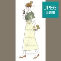 笑顔で歩く女性【JPEG】