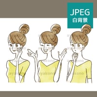 女性の表情セット【JPEG】