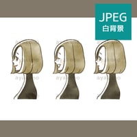 女性の表情セット-横顔【JPEG】