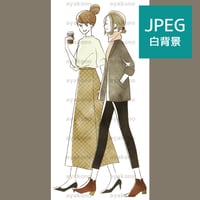 笑顔で歩く2人の女性【JPEG】