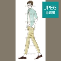 笑顔で歩く男性【JPEG】