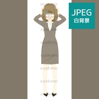 ショックを受けているスーツ姿の女性【JPEG】
