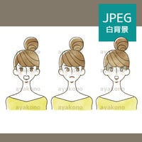 女性の表情セット【JPEG】