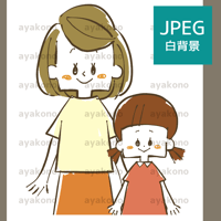 笑顔の母親と娘【JPEG】