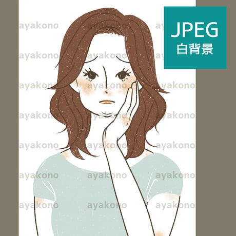 顔のむくみや脂肪に悩む女性【JPEG】