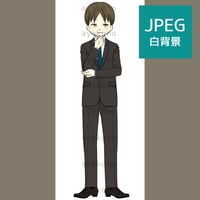 企んでいるスーツ姿の男性【JPEG】
