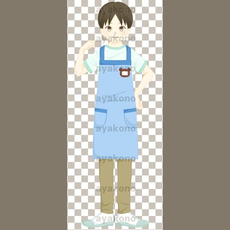保育士の男性【PNG】