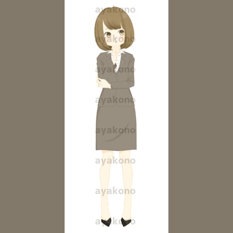 首をかしげるスーツ姿の女性【JPEG】