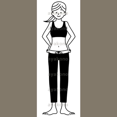 フィットネスウェアの女性-黒【JPEG】